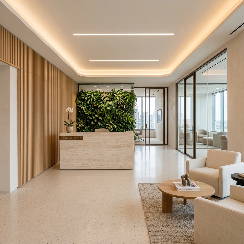 Warm Oak Corporate Lobby
